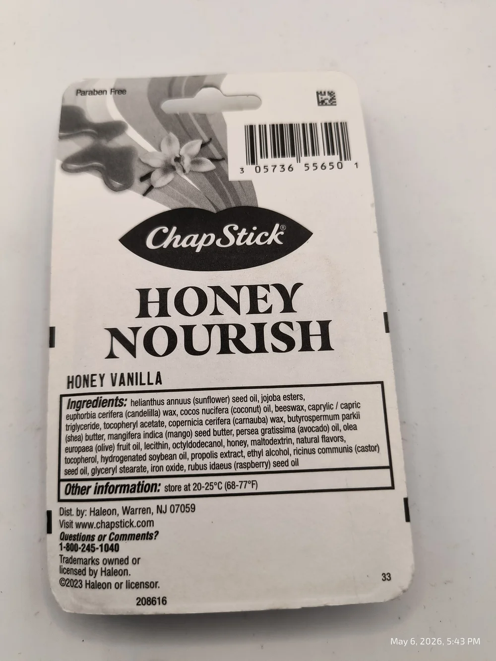 ChapStick Honey Nourish Lip Balm - Honey Vanilla (3-Pack X 3) Bee Proplis Extrac